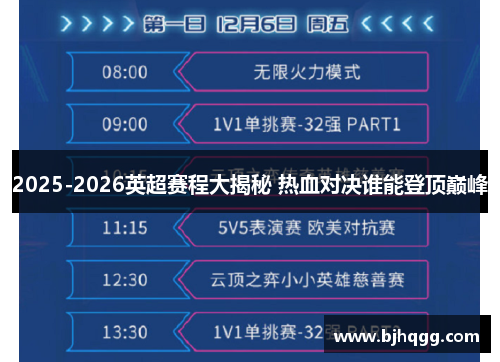 2025-2026英超赛程大揭秘 热血对决谁能登顶巅峰 2025-2026英超赛程大揭秘 热血对决谁能登顶巅峰